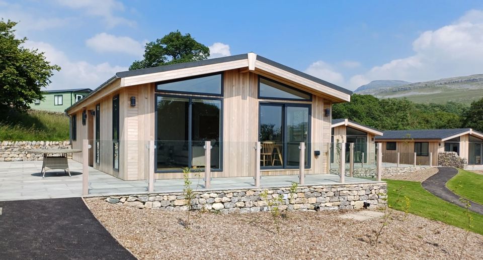 Timber lodge with terrace