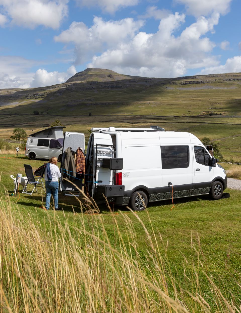 Van pitch on grass