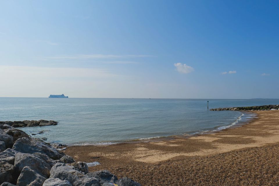 Felixstowe beach and rocks