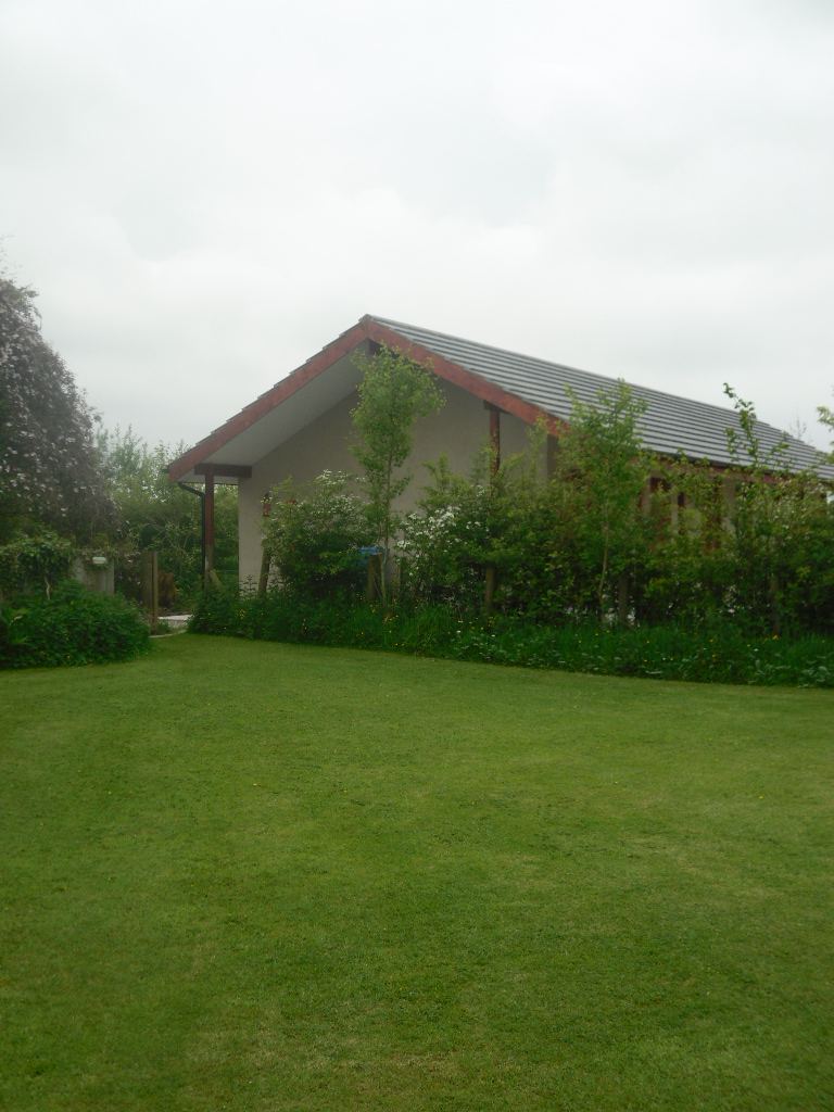 Timber building on the site