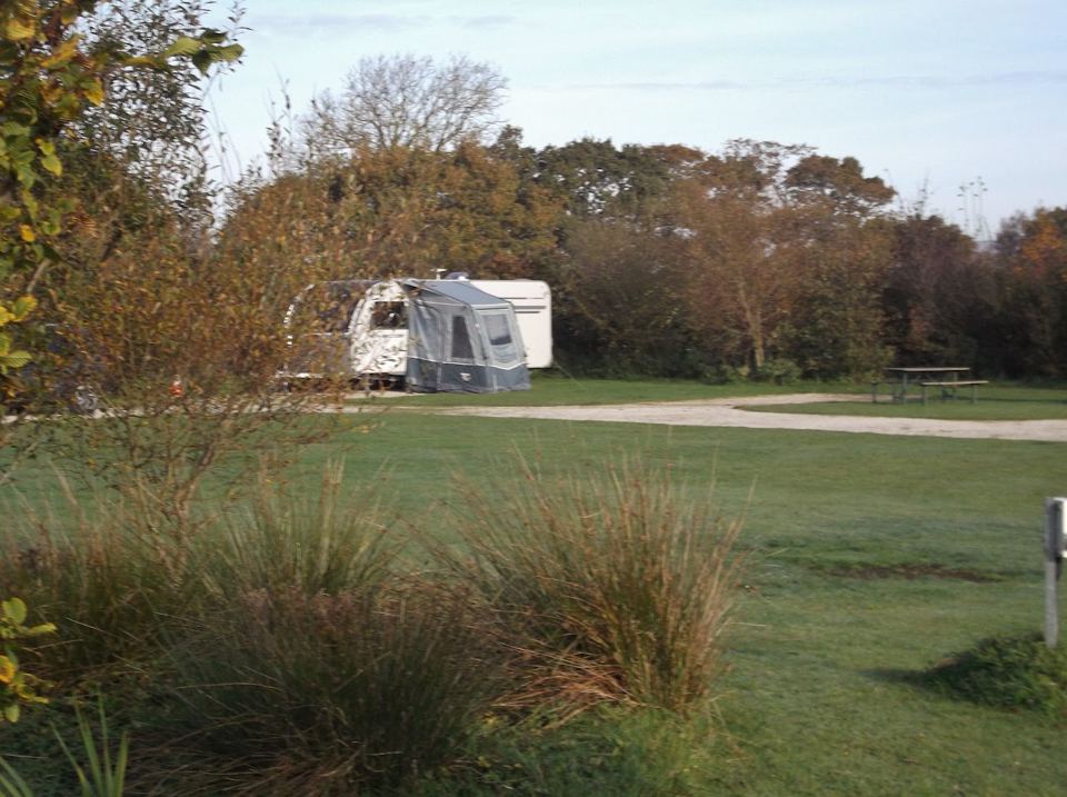 Caravan on a grass pitch