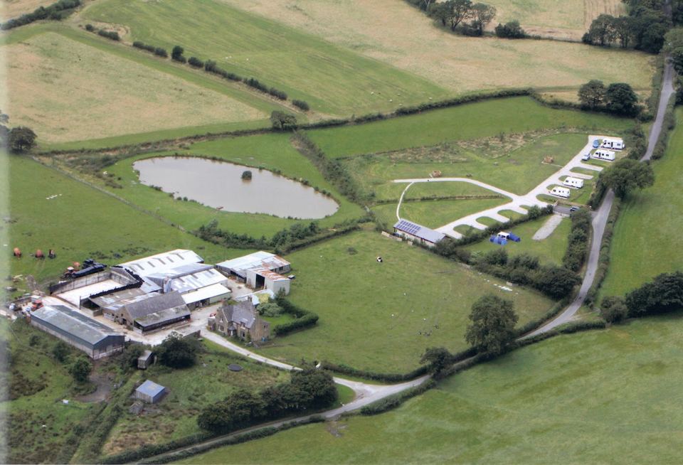 Site and lake from above