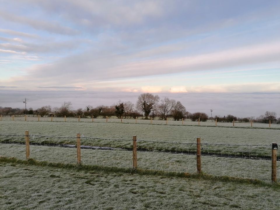 Frosty fields and wide views