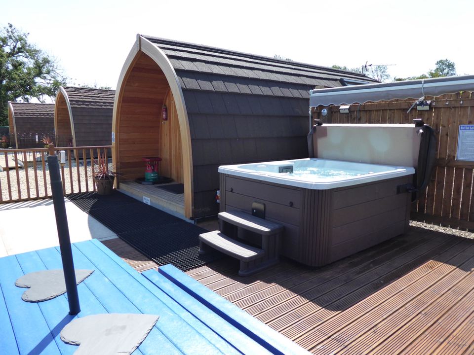Pod with hot tub on the deck