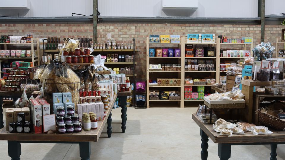 Farm shop shelves