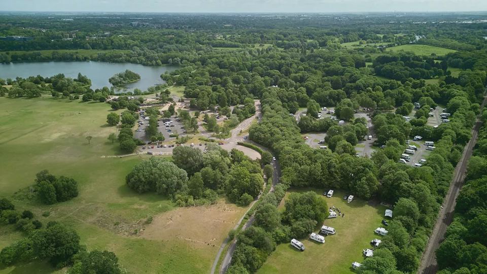Site and lake from above