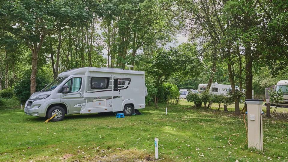 Motorhome on a grass pitch