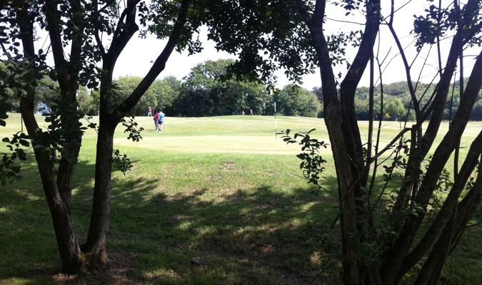 Golf course beside the park