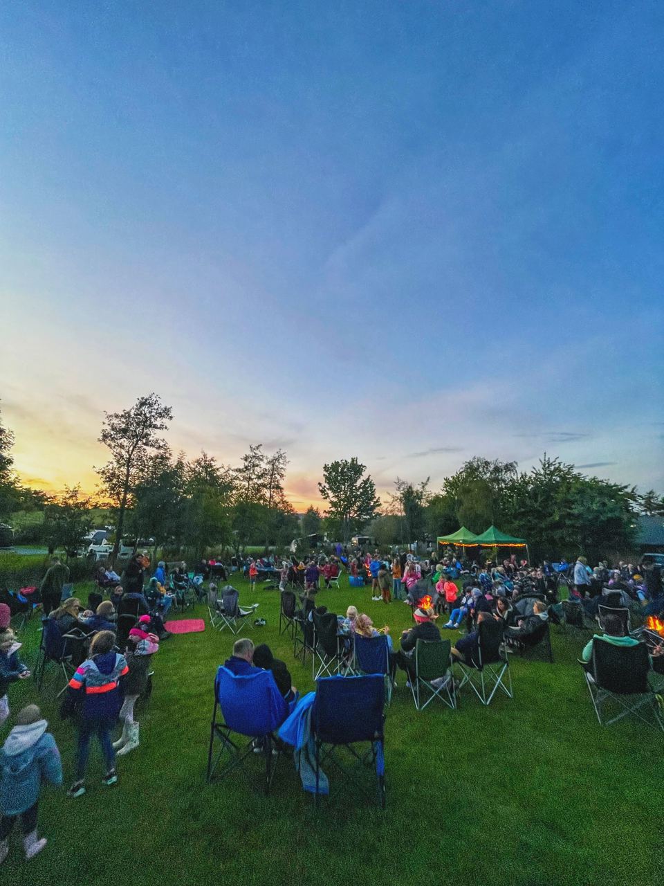 Evening gathering on the field