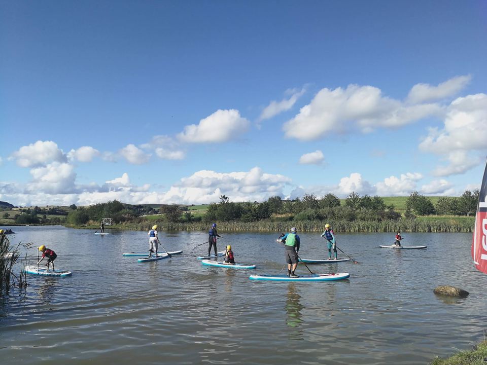 Paddleboarding on the lake