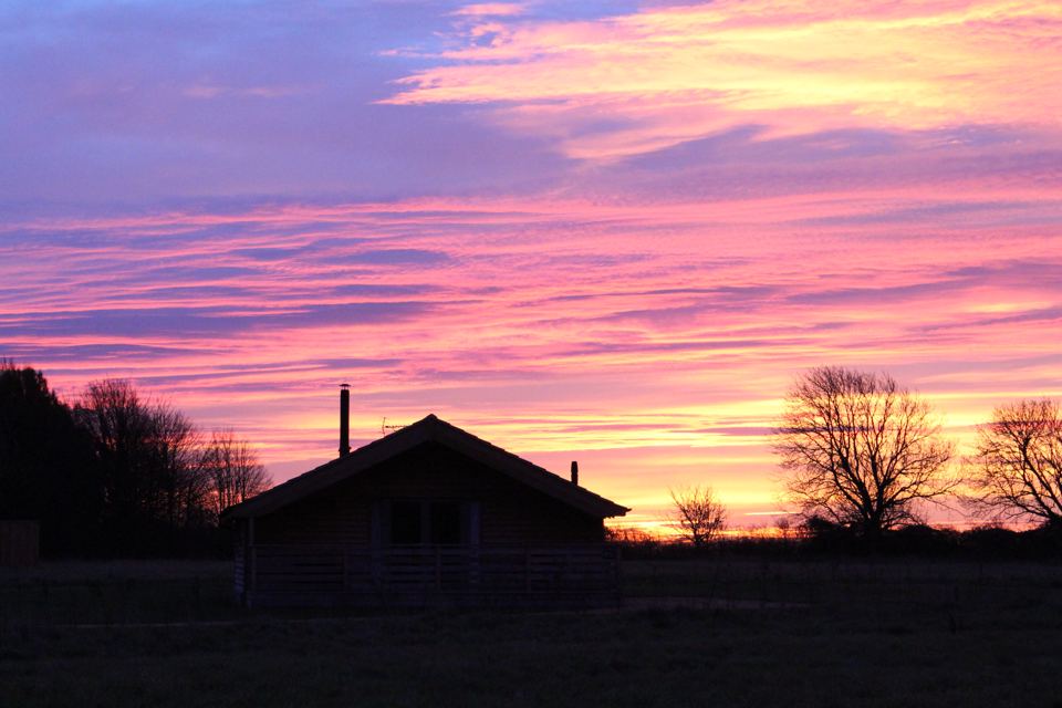 Lodge at sunset