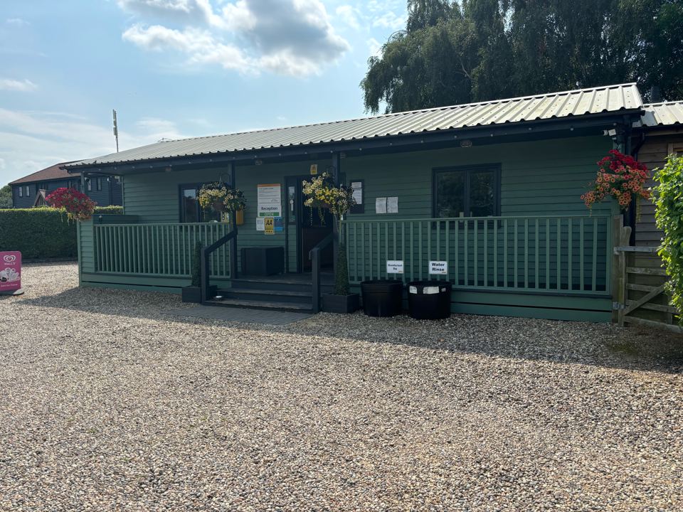 Reception and shop building