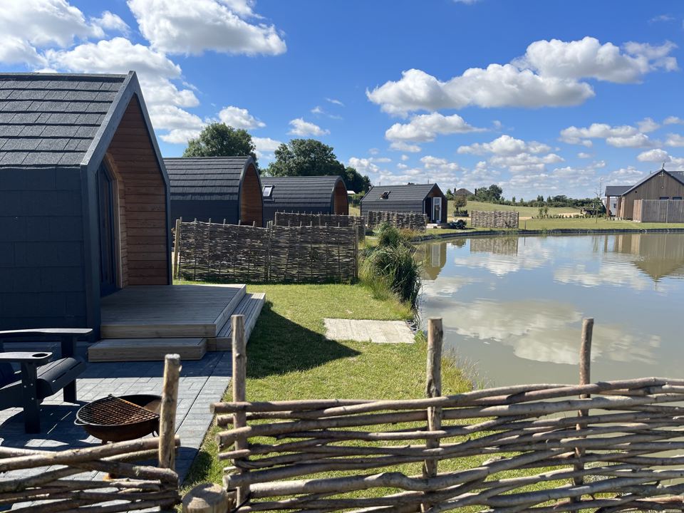 Pods and decks on the lake