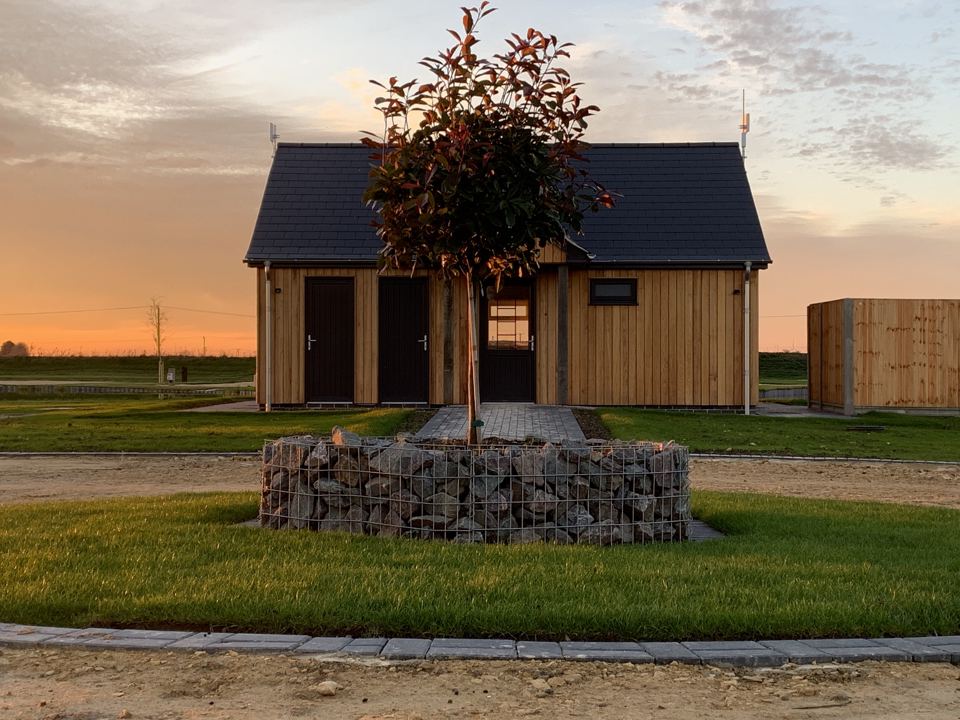 Timber toilet and shower block