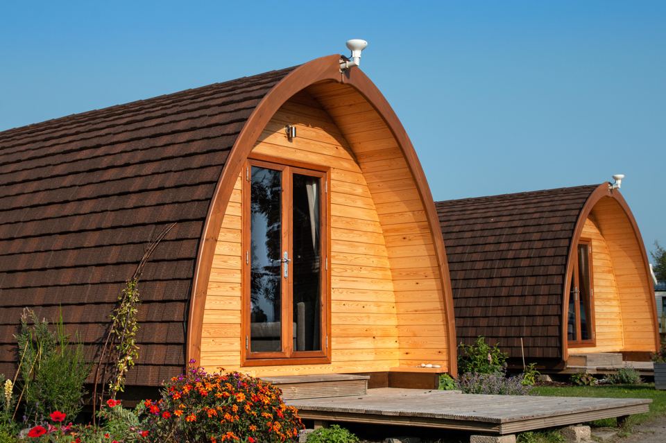Eco pods outside