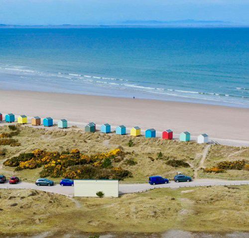 Beach huts and dunes