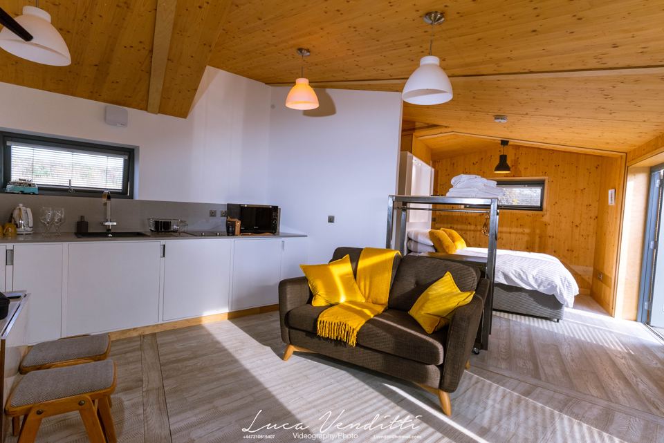 Kitchen and bed area