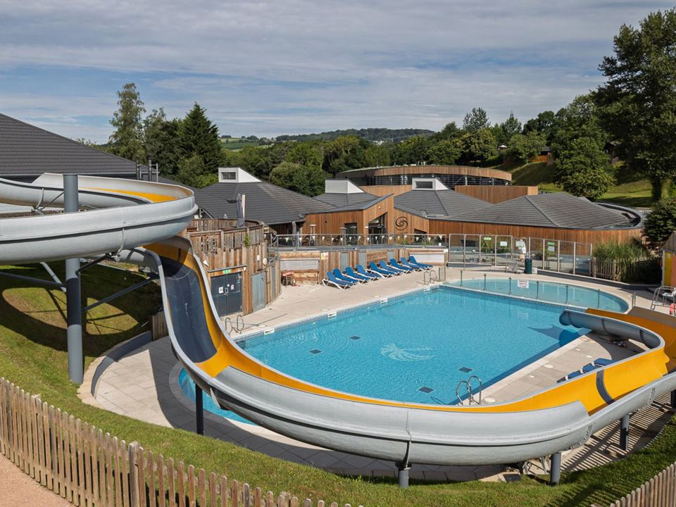 Outdoor pool and flume