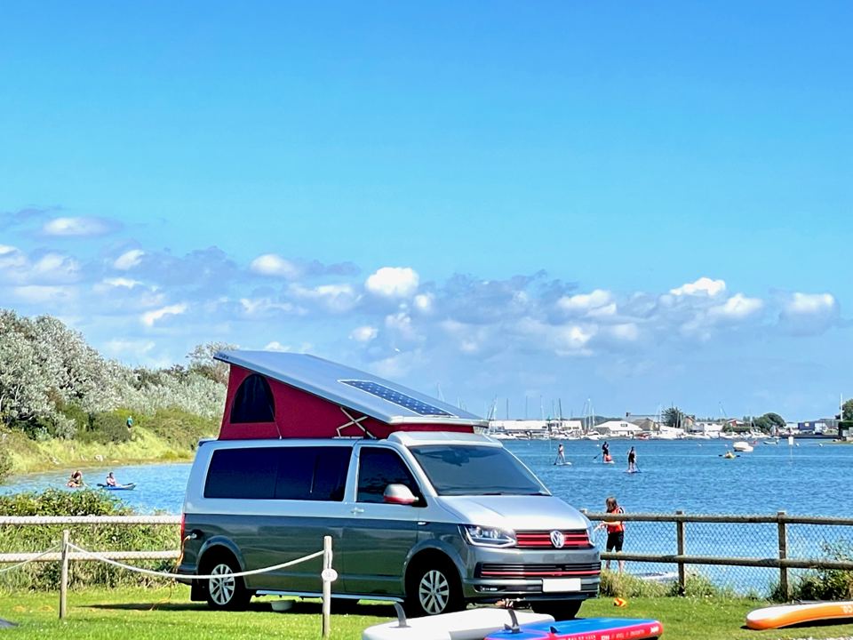 Campervan by the creek