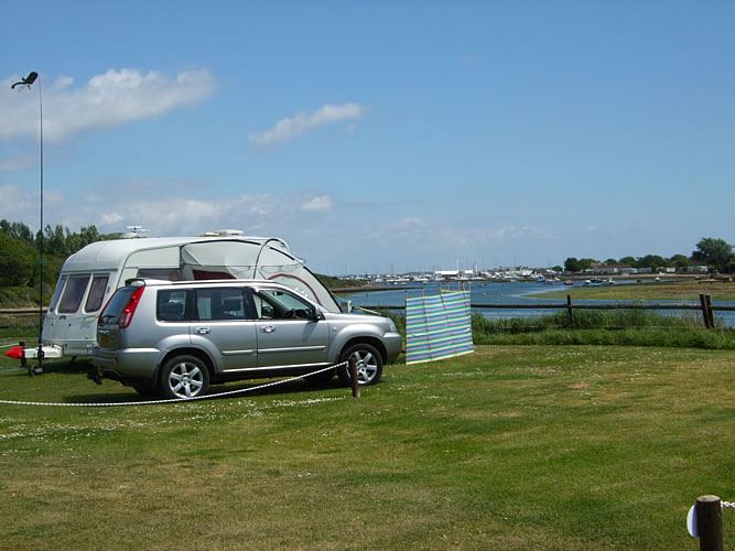 Caravan on a roped pitch by the creek