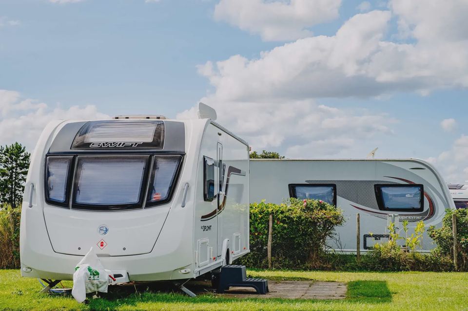 Touring caravan pitch