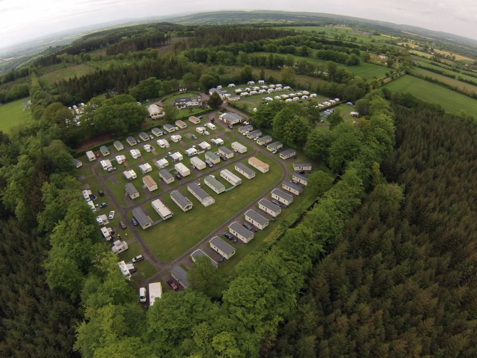 Aerial view of the park in woodland