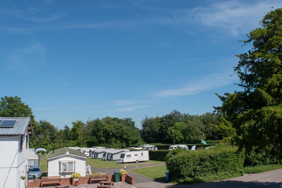 Static caravans with pitch decking