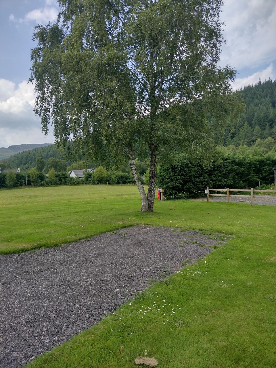 Touring pitch below the hills