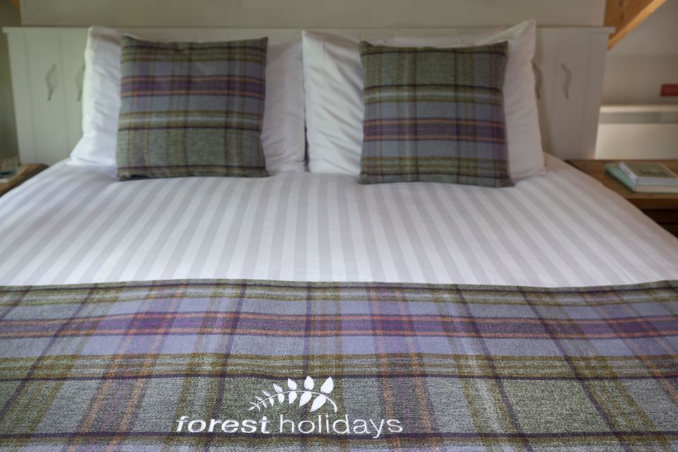 Double bed in a cabin