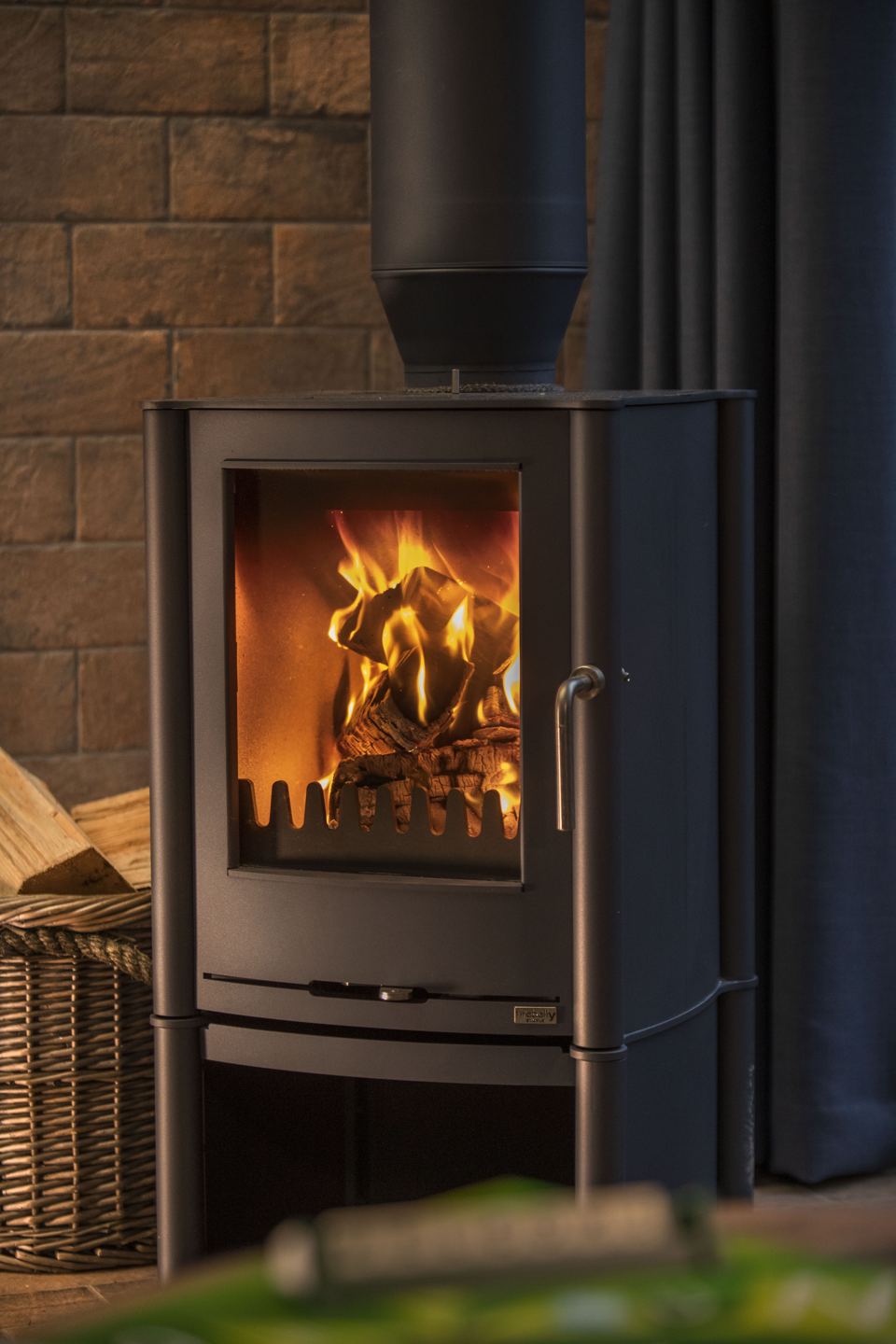 Log burner in a cabin