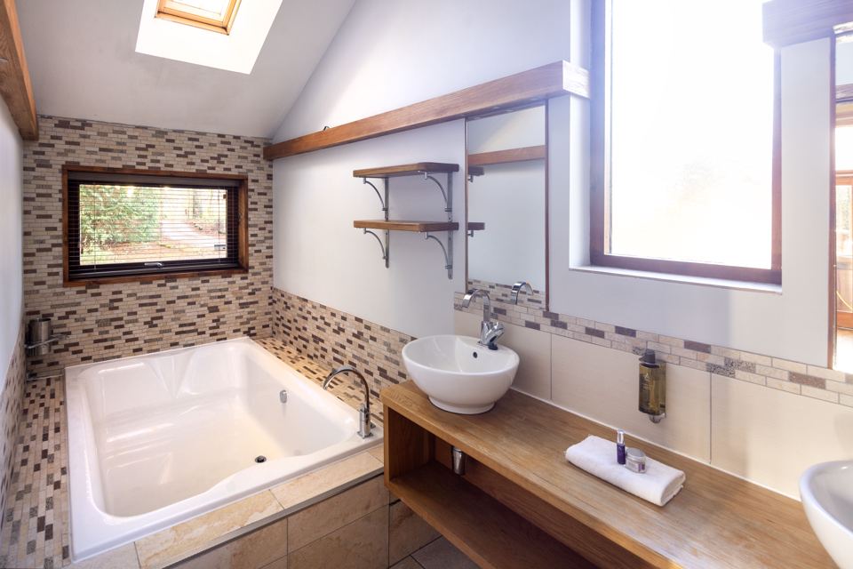 Bathroom with spa bath