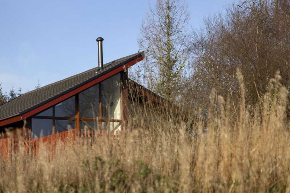 Cabin among tall grass