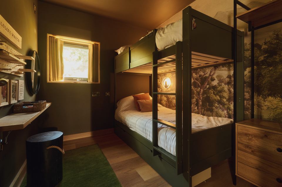 Bunk room inside a cabin