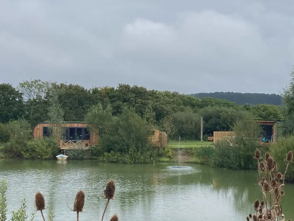 Lodges across the lake