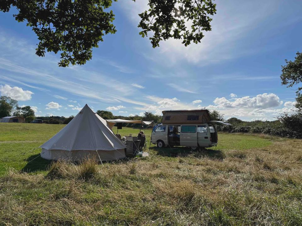 Bell tent and campervan