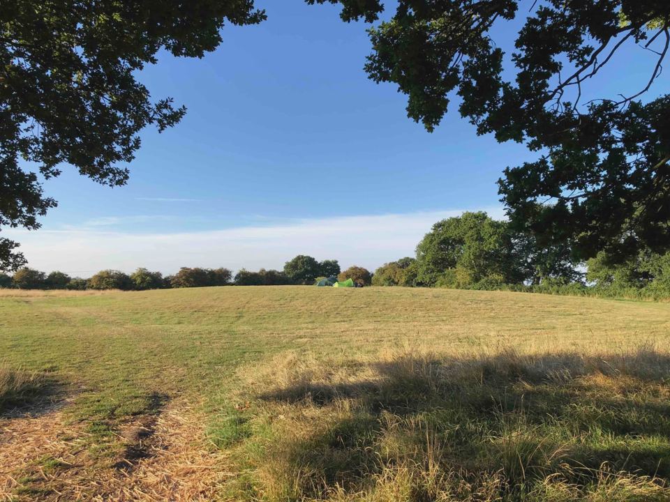 Open camping meadow