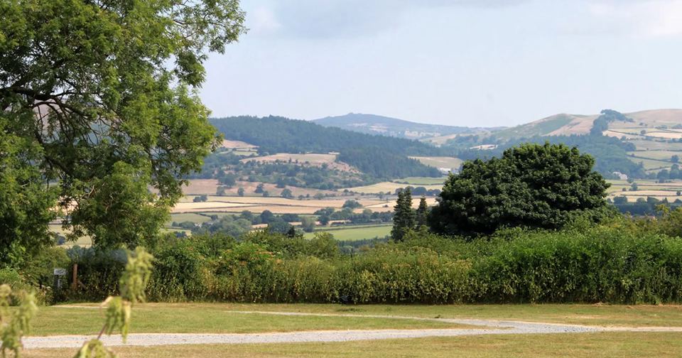 Open field and Shropshire Hills view