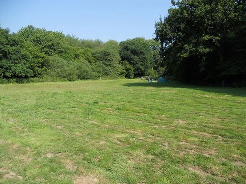 Open grass camping field