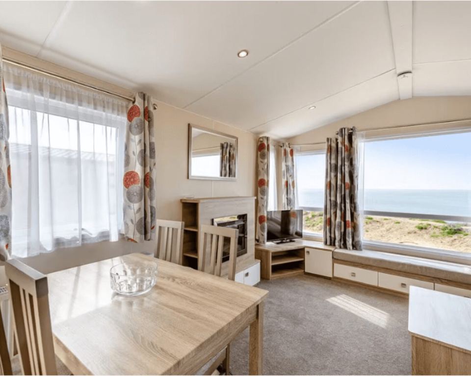 Caravan lounge with sea view