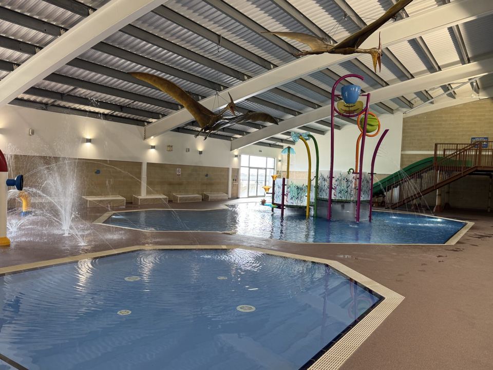 Indoor pool with slides