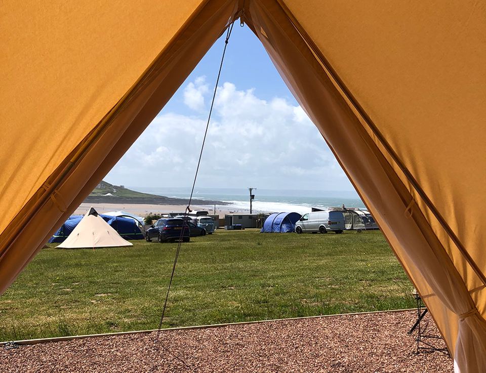 View out of the bell tent