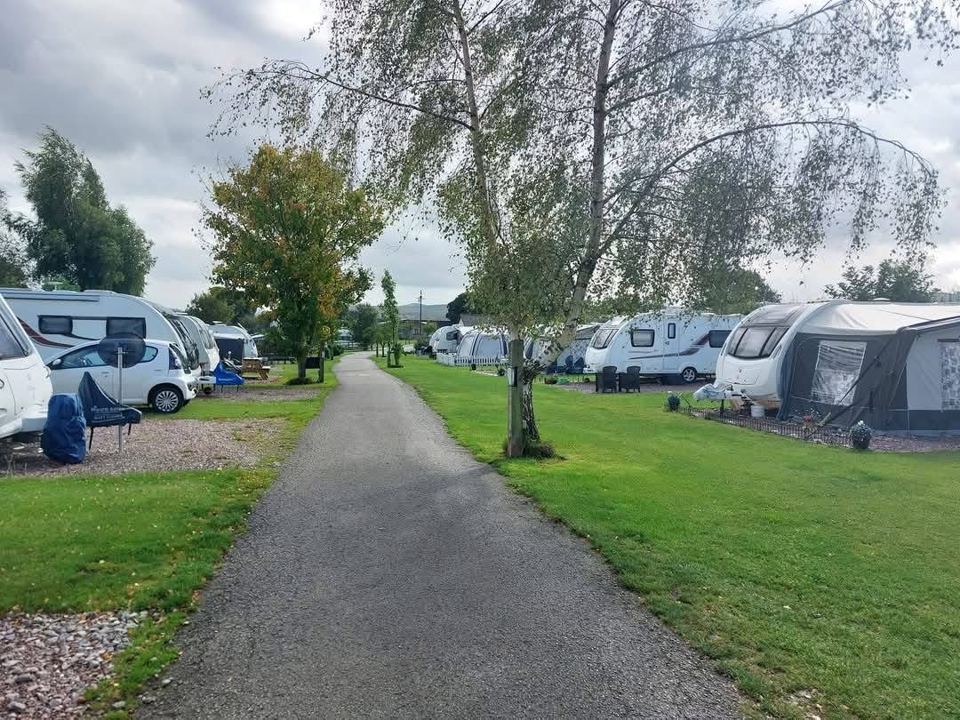 Serviced pitches along the road