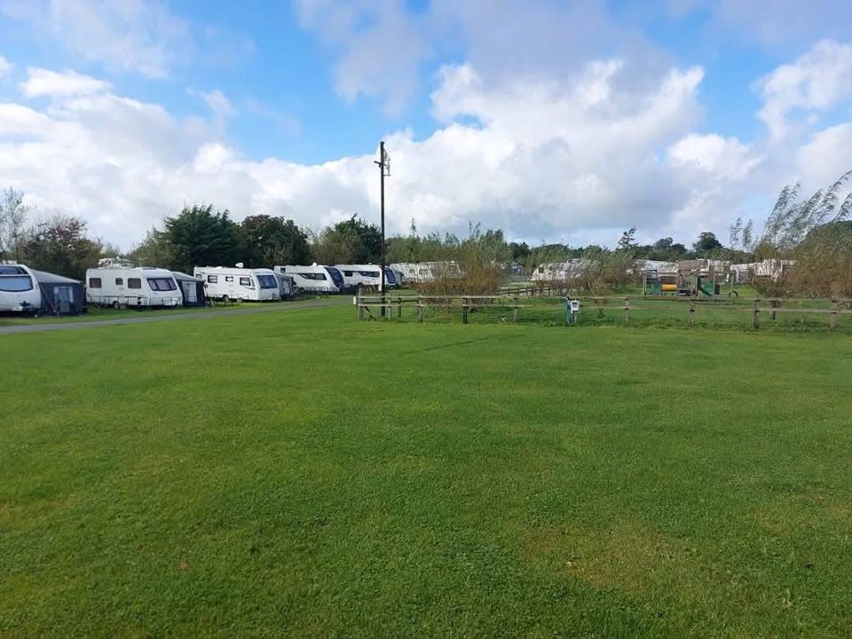 Open grass camping field