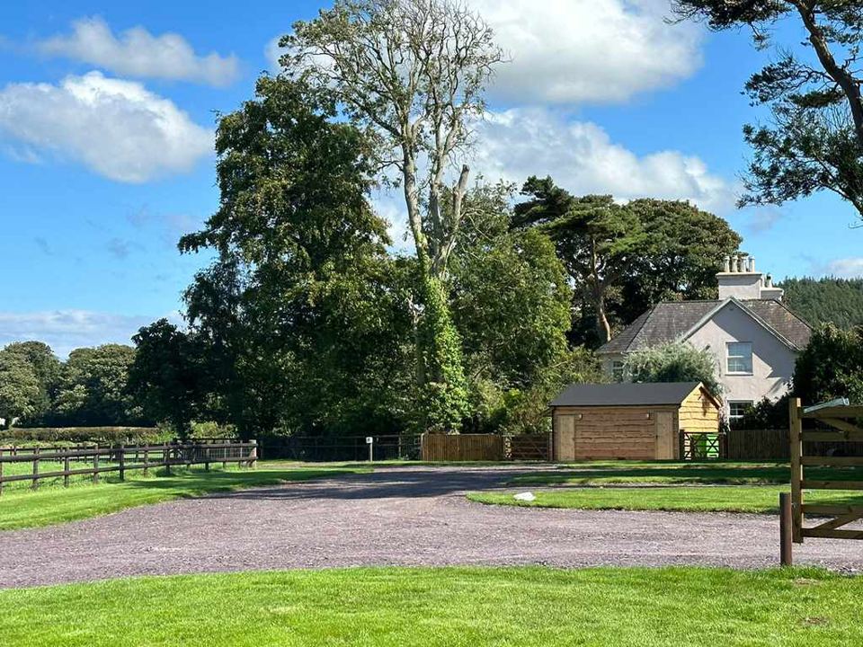 Gravel pitches and shed