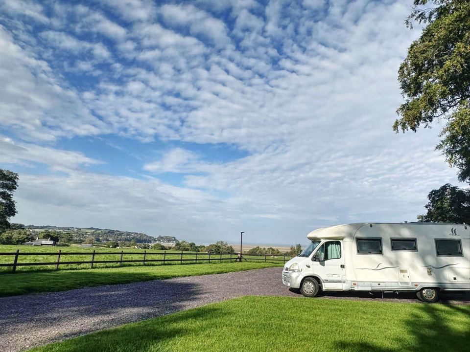 Motorhome with views over the bay