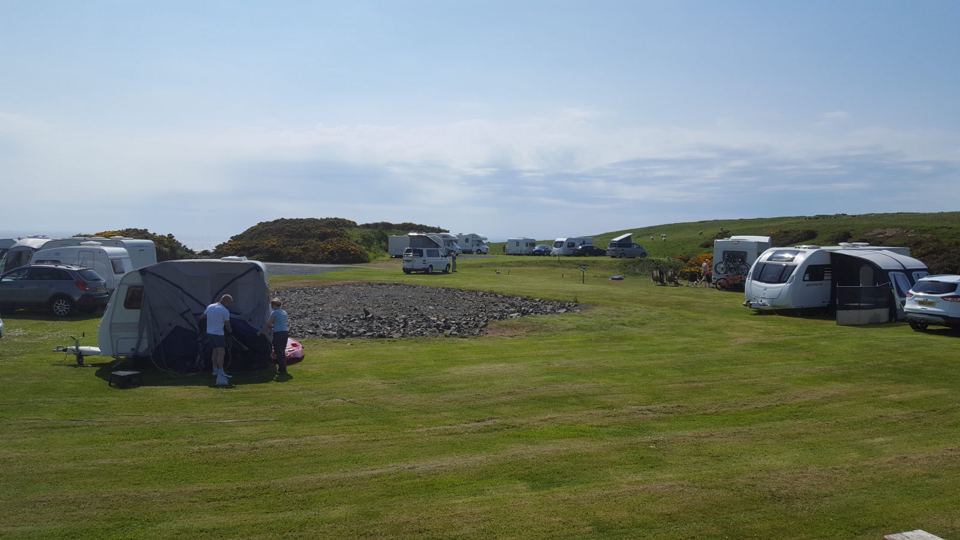 Tourers on the grass pitches