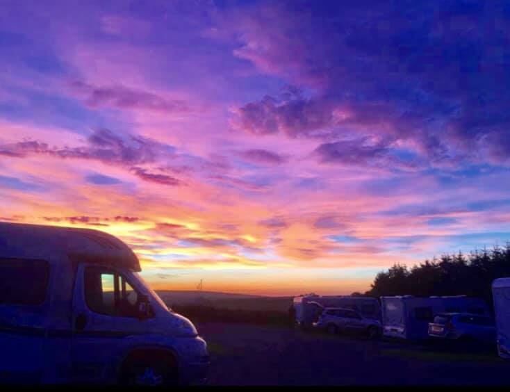 Motorhome at sunset