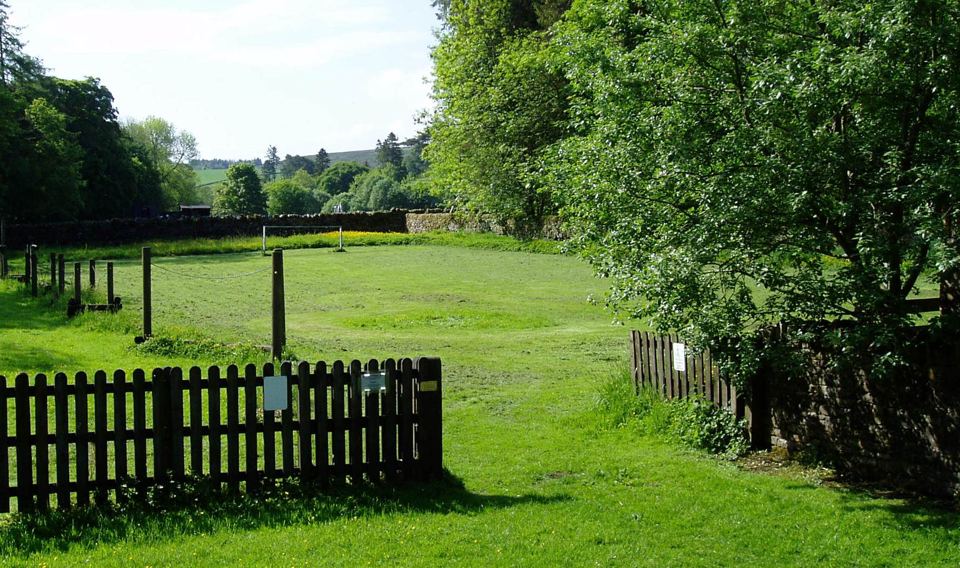 Camping field behind the fence