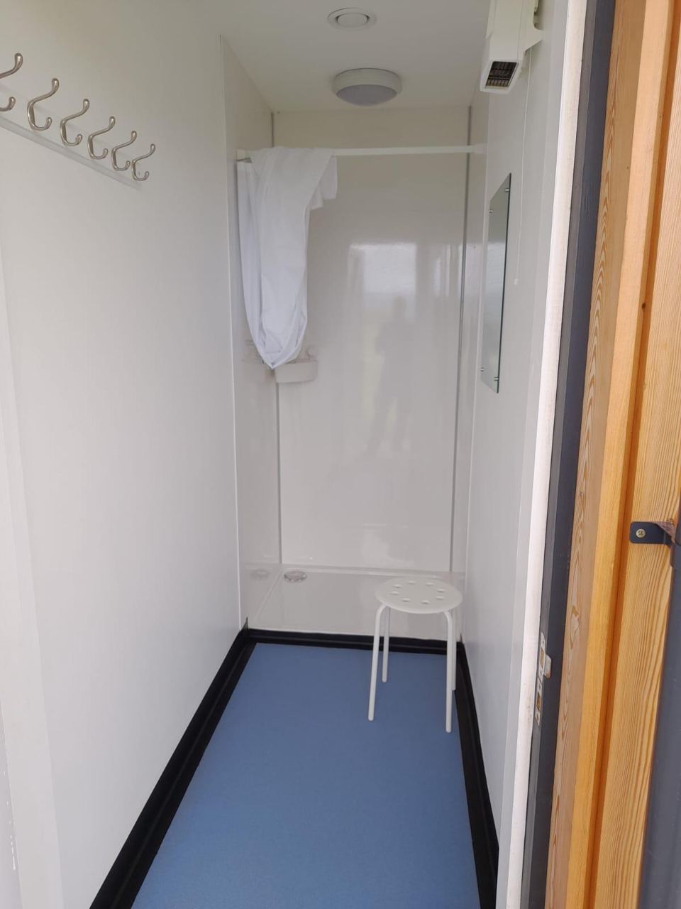 Inside a shower room