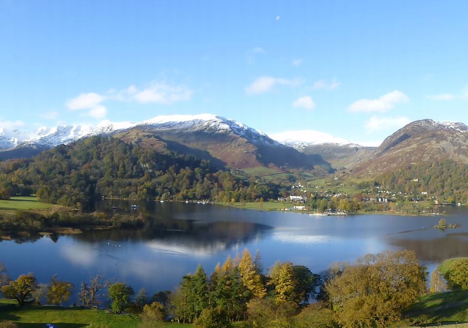 Lake and fells from above
